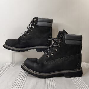 Timberland Waterproof Hiking Ankle Boots Women's Size 5.5 Black Suede